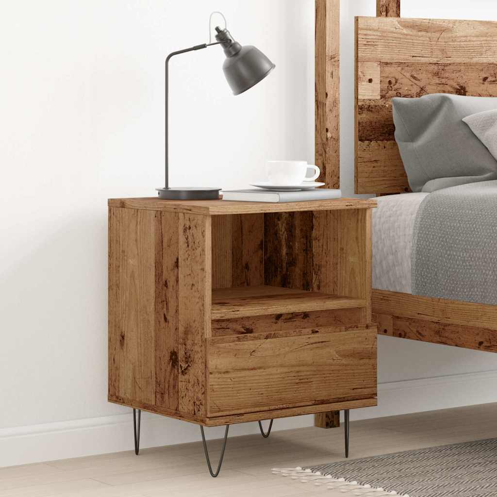 vidaXL Bedside Cabinet Old Wood 40x35x50 cm Engineered Wood 3
