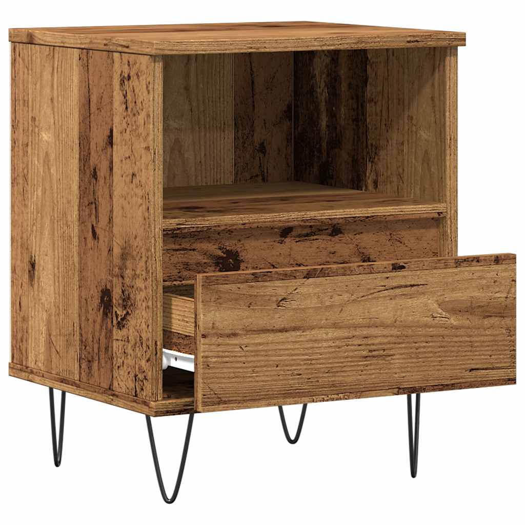 vidaXL Bedside Cabinet Old Wood 40x35x50 cm Engineered Wood 5