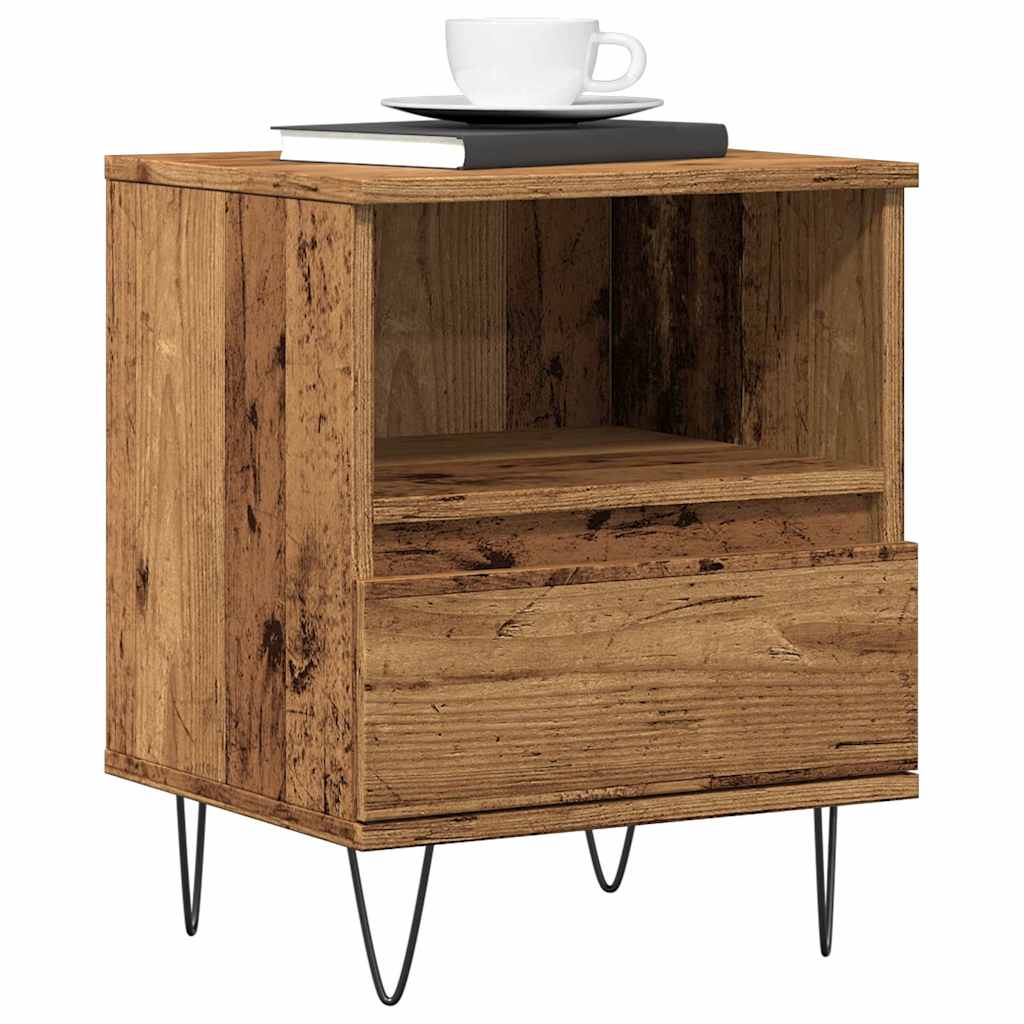 vidaXL Bedside Cabinet Old Wood 40x35x50 cm Engineered Wood 1