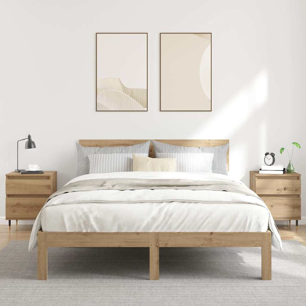 vidaXL Bedside Cabinets 2 pcs Artisan Oak 40x35x50 cm Engineered Wood 1