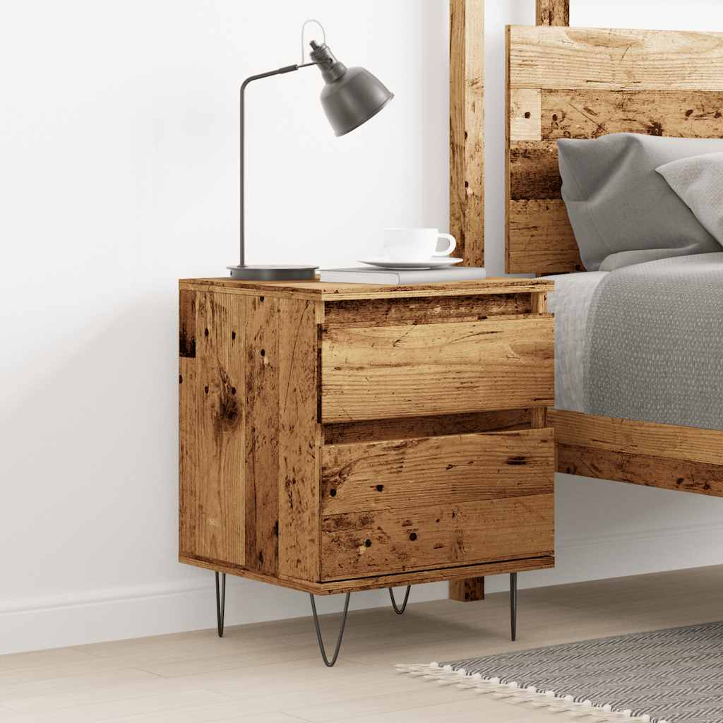 vidaXL Bedside Cabinet Old Wood 40x35x50 cm Engineered Wood 3