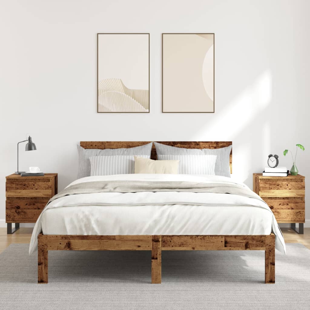 vidaXL Bedside Cabinets 2 pcs Old Wood 40x35x50 cm Engineered Wood 3