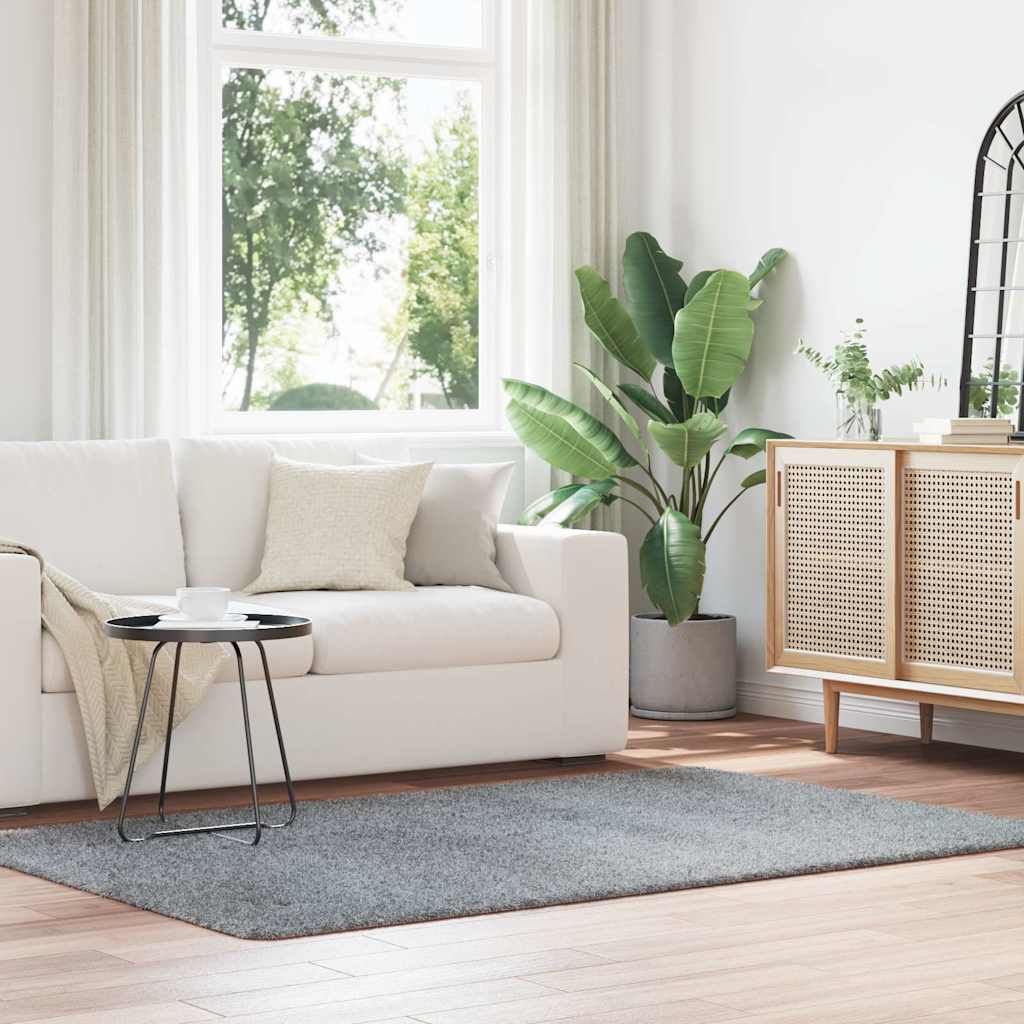 vidaXL Shaggy Rug High Pile NAVARRA Light Grey 130x200 cm Polyester 1