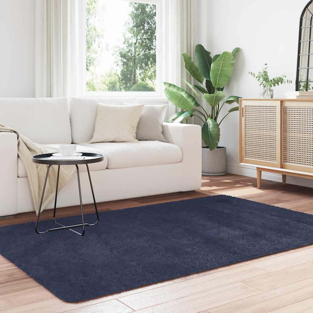 vidaXL Shaggy Rug High Pile NAVARRA Navy 130x200 cm Polyester 3