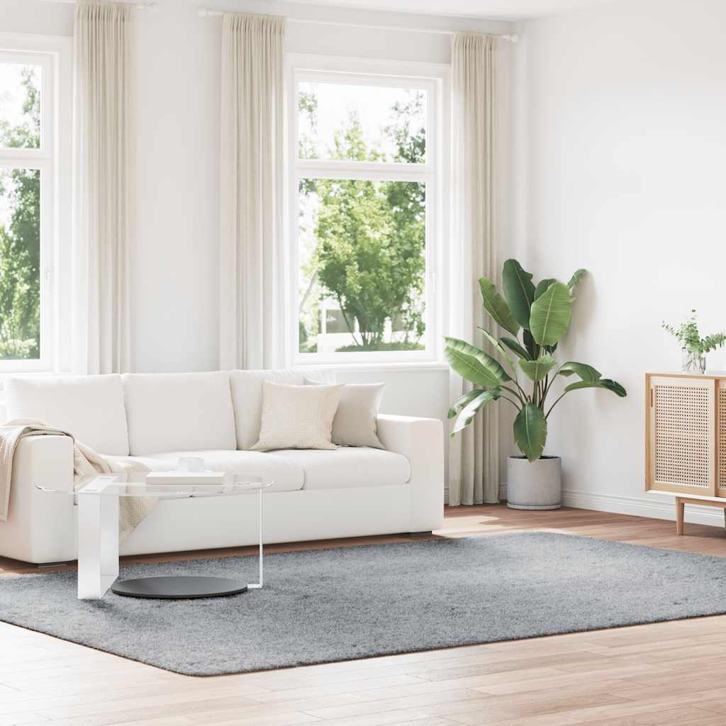 vidaXL Shaggy Rug High Pile NAVARRA Polyester Light Grey