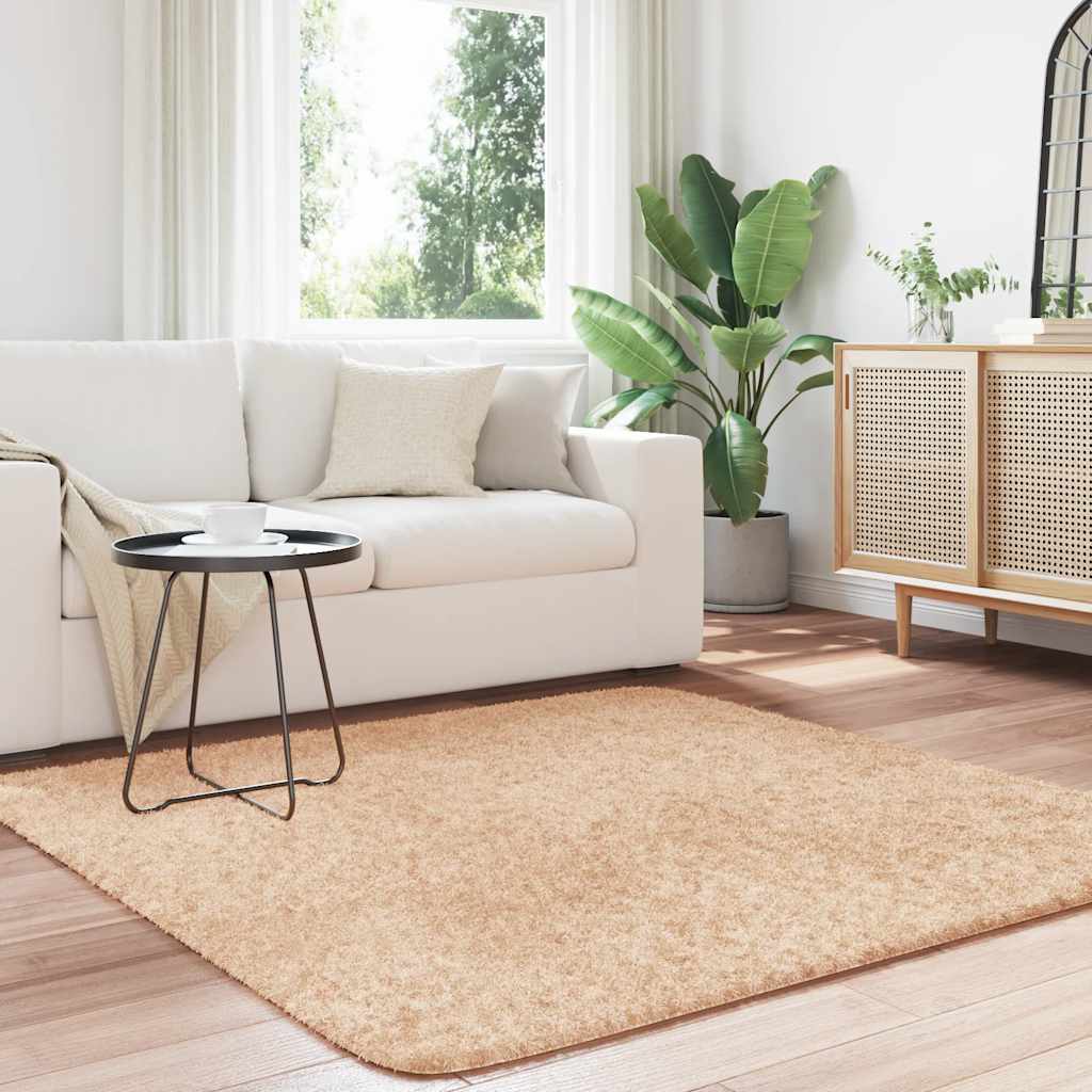 vidaXL Shaggy Rug High Pile NAVARRA Beige 160x160 cm Polyester 3