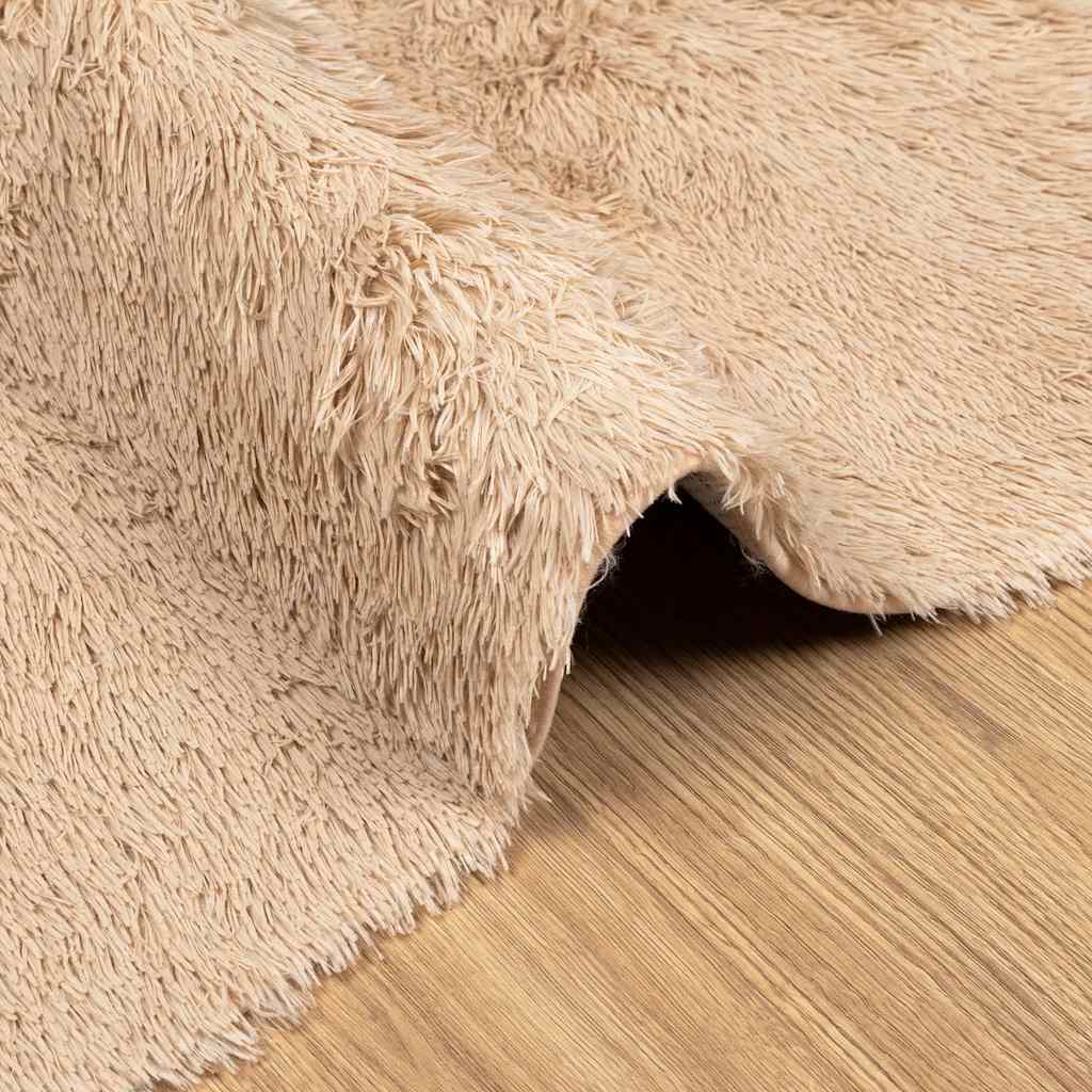 vidaXL Shaggy Rug High Pile NAVARRA Beige 160x160 cm Polyester 5