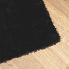vidaXL Shaggy Rug High Pile NAVARRA Black 160x160 cm Polyester 4