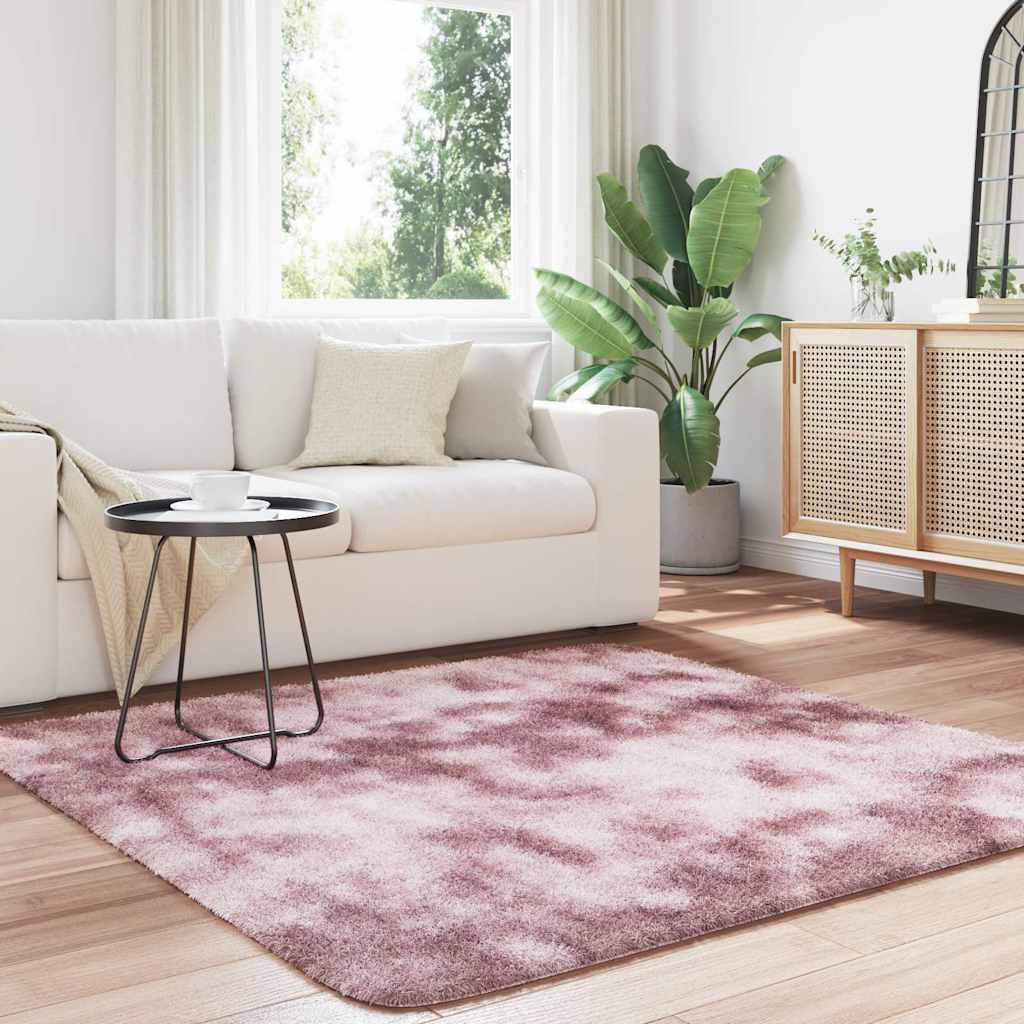 vidaXL Shaggy Rug High Pile NAVARRA Dusty Pink 160x160 cm Polyester 3