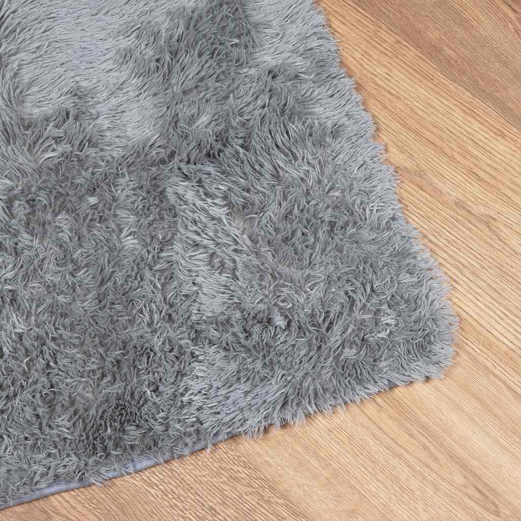 vidaXL Shaggy Rug High Pile NAVARRA Light Grey 160x160 cm Polyester 4