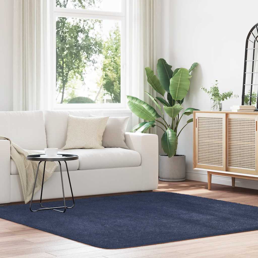 vidaXL Shaggy Rug High Pile NAVARRA Polyester Navy