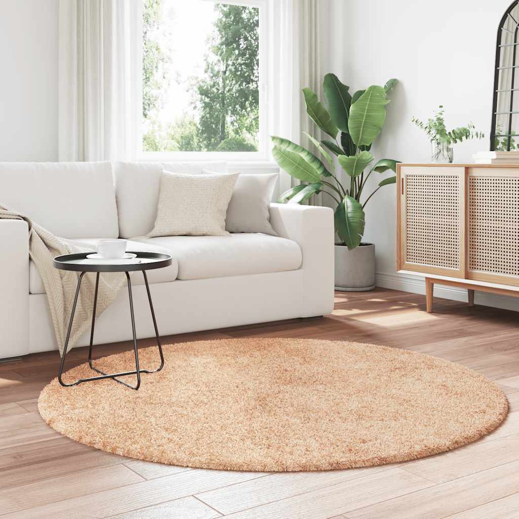 vidaXL Shaggy Rug High Pile NAVARRA Beige 160x160 cm Polyester 3