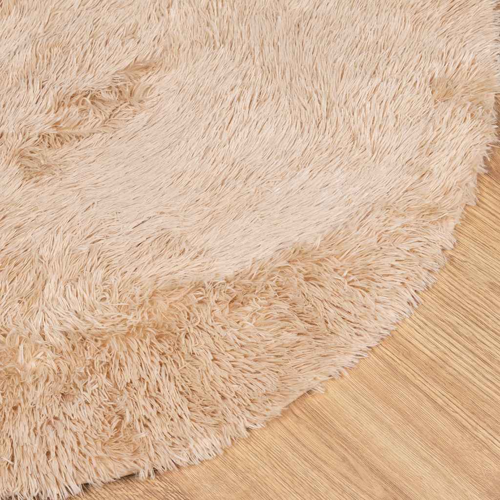 vidaXL Shaggy Rug High Pile NAVARRA Beige 160x160 cm Polyester 4