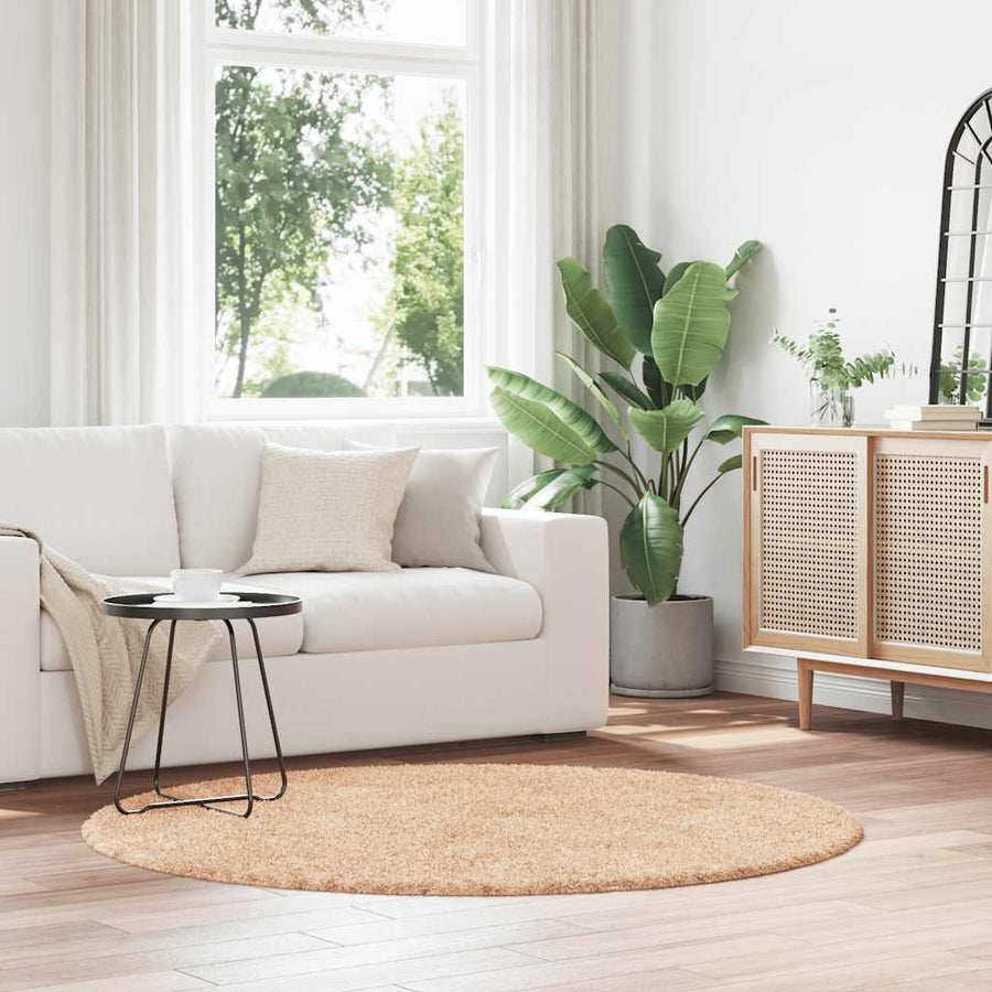 vidaXL Shaggy Rug High Pile NAVARRA Beige 160x160 cm Polyester 1
