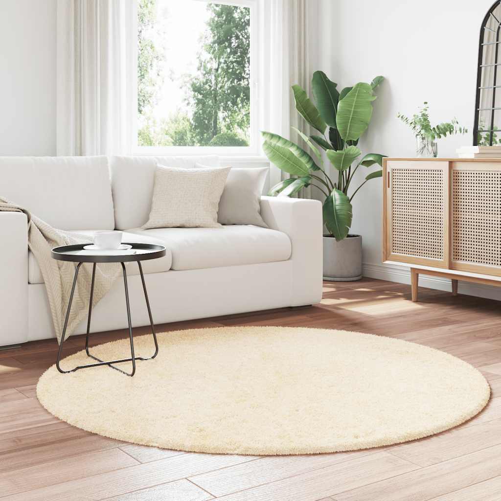 vidaXL Shaggy Rug High Pile NAVARRA Cream 160x160 cm Polyester 3