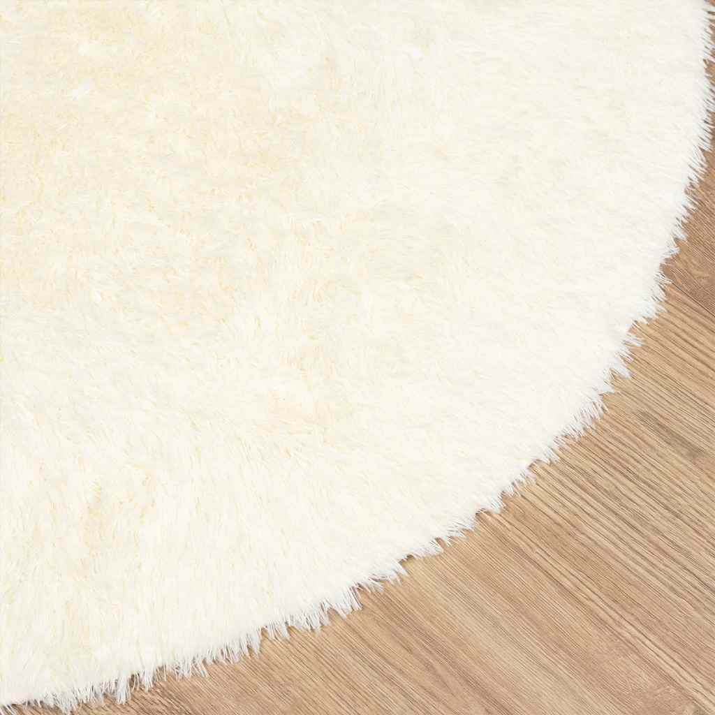 vidaXL Shaggy Rug High Pile NAVARRA Cream 160x160 cm Polyester 4