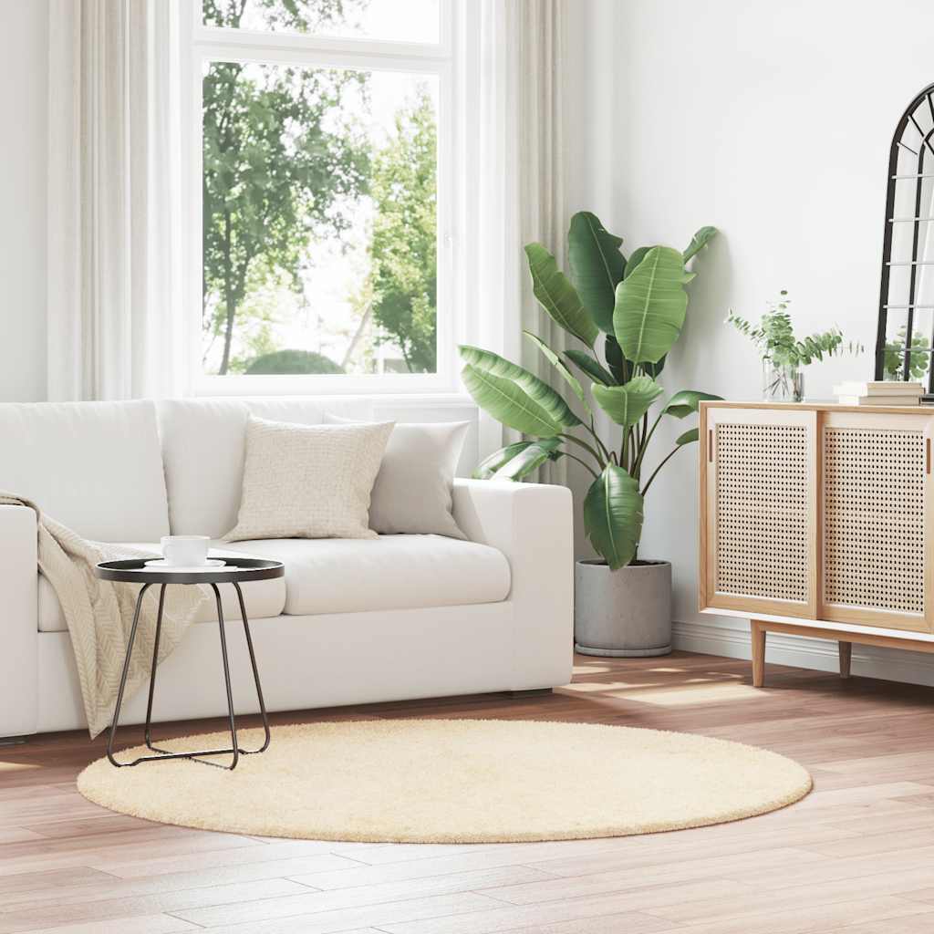 vidaXL Shaggy Rug High Pile NAVARRA Cream 160x160 cm Polyester 1
