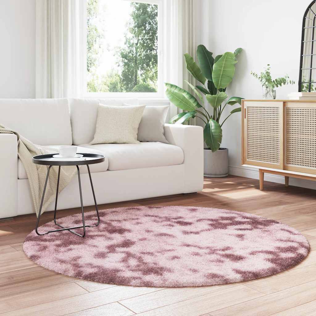 vidaXL Shaggy Rug High Pile NAVARRA Dusty Pink 160x160 cm Polyester 3