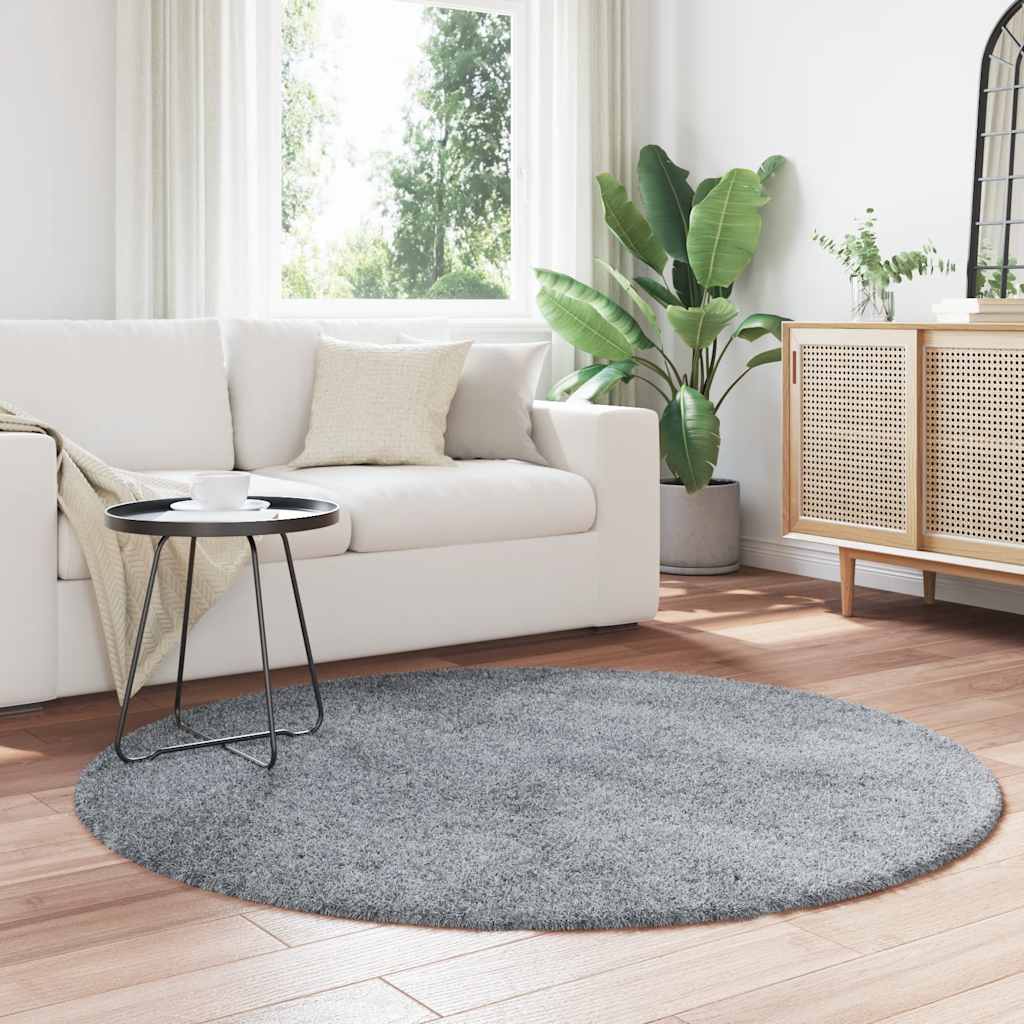 vidaXL Shaggy Rug High Pile NAVARRA Light Grey 160x160 cm Polyester 3