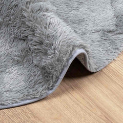 vidaXL Shaggy Rug High Pile NAVARRA Light Grey 160x160 cm Polyester 5