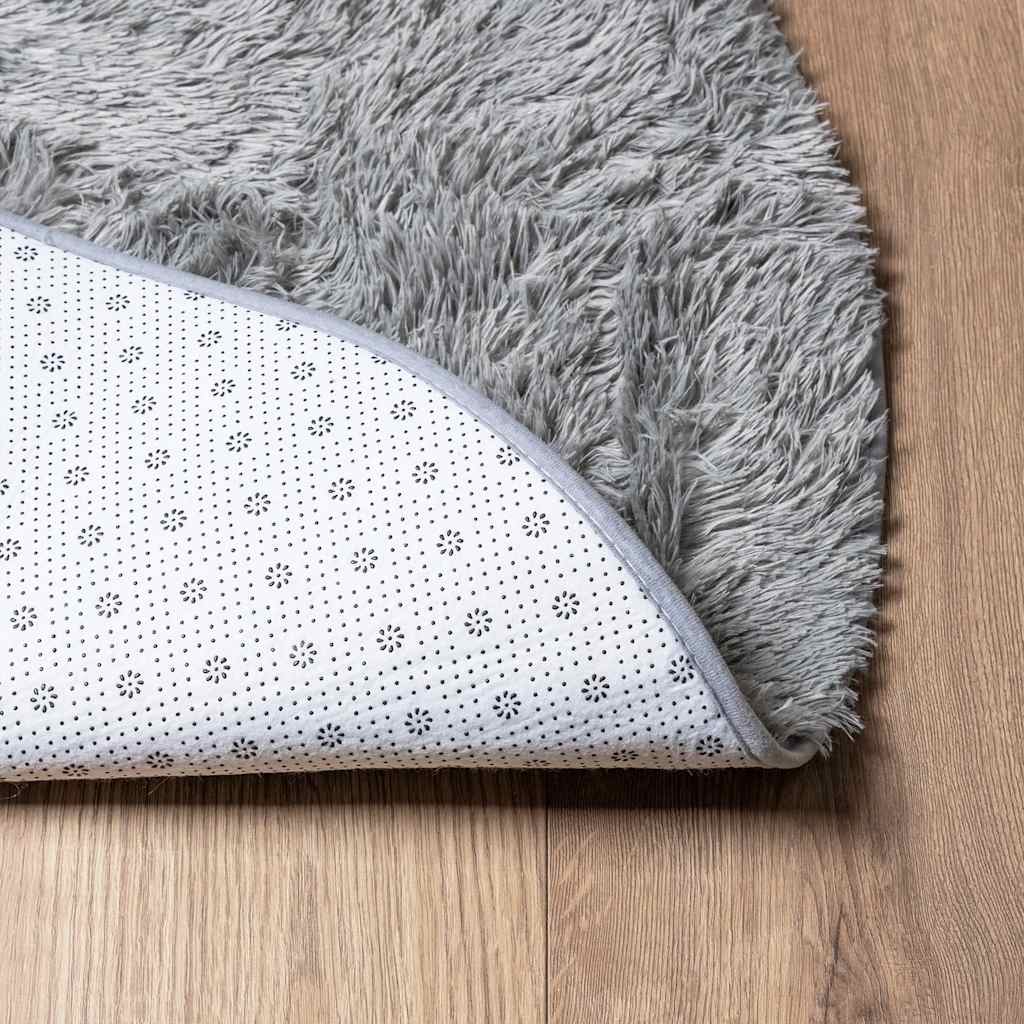vidaXL Shaggy Rug High Pile NAVARRA Light Grey 160x160 cm Polyester 6