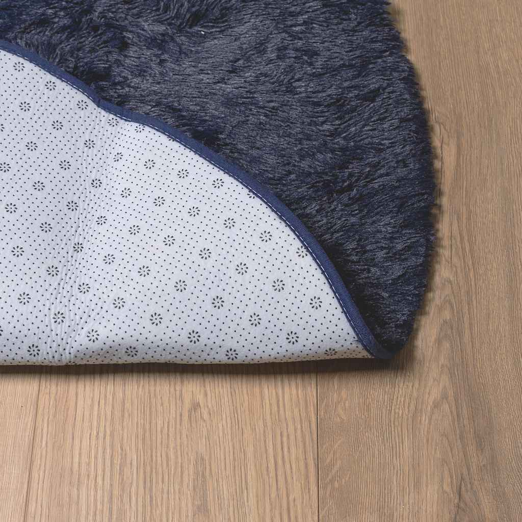 vidaXL Shaggy Rug High Pile NAVARRA Navy 160x160 cm Polyester 6