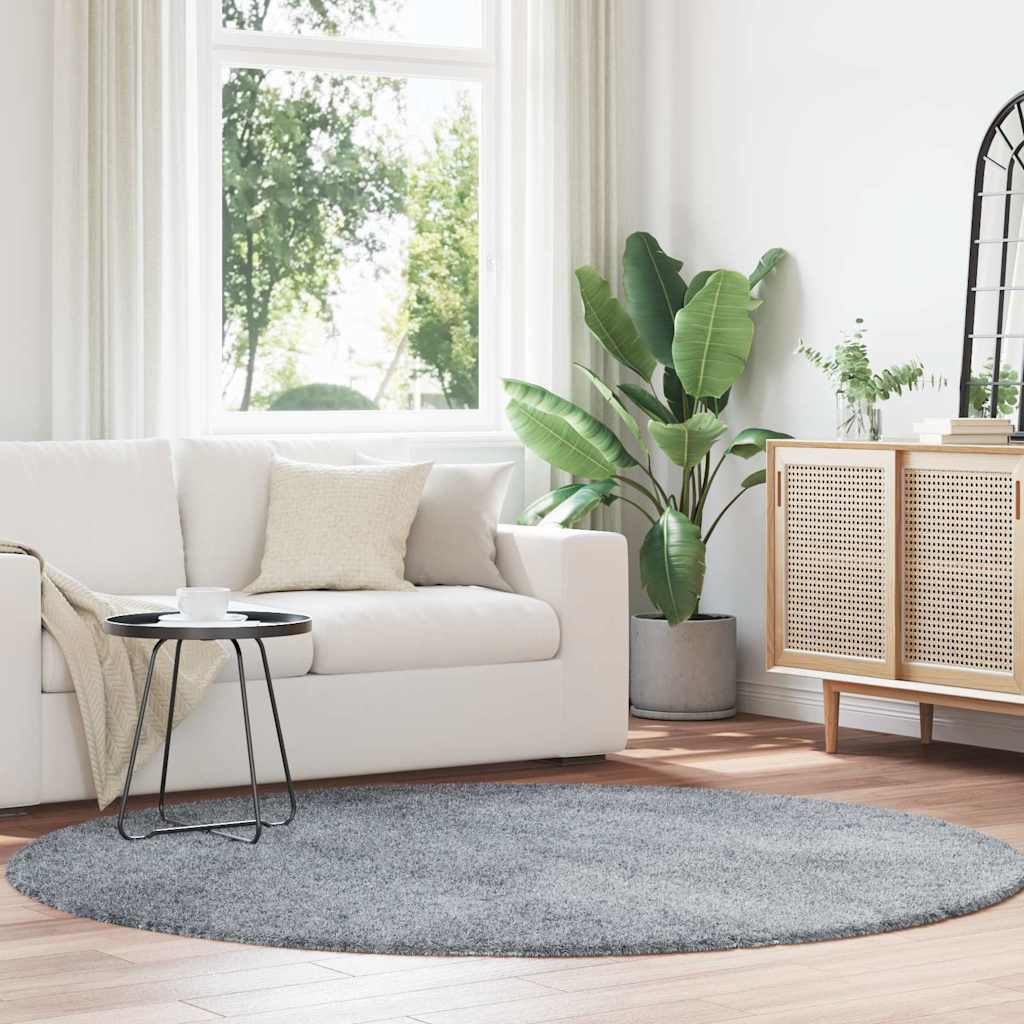 vidaXL Shaggy Rug High Pile NAVARRA Polyester Light Grey