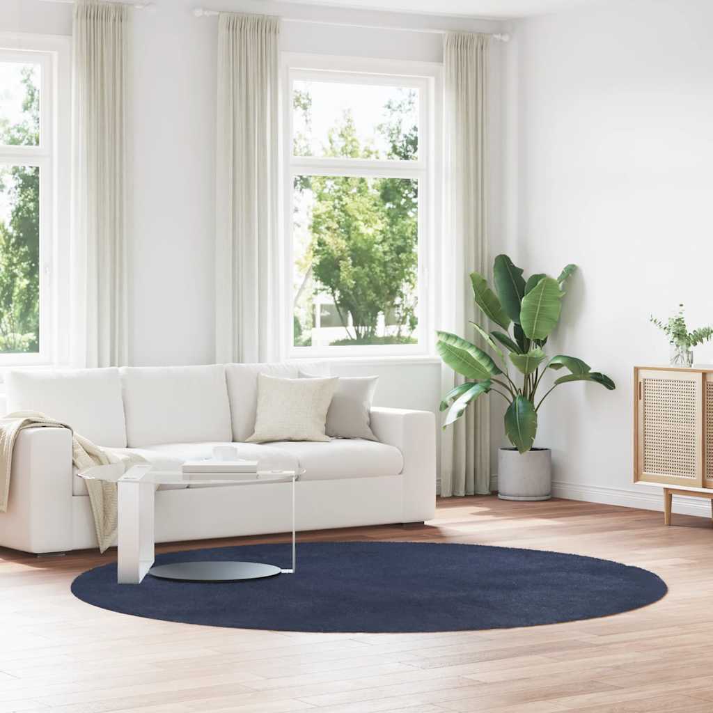 vidaXL Shaggy Rug High Pile NAVARRA Polyester Navy