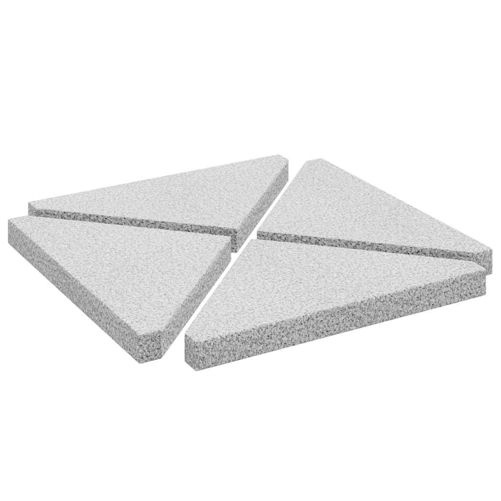 vidaXL Umbrella Weight Plates 4 pcs Grey Granite Triangular 14 kg 2