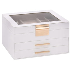 vidaXL Jewellery Box 3-Layer White 23x20,5x14 cm 2