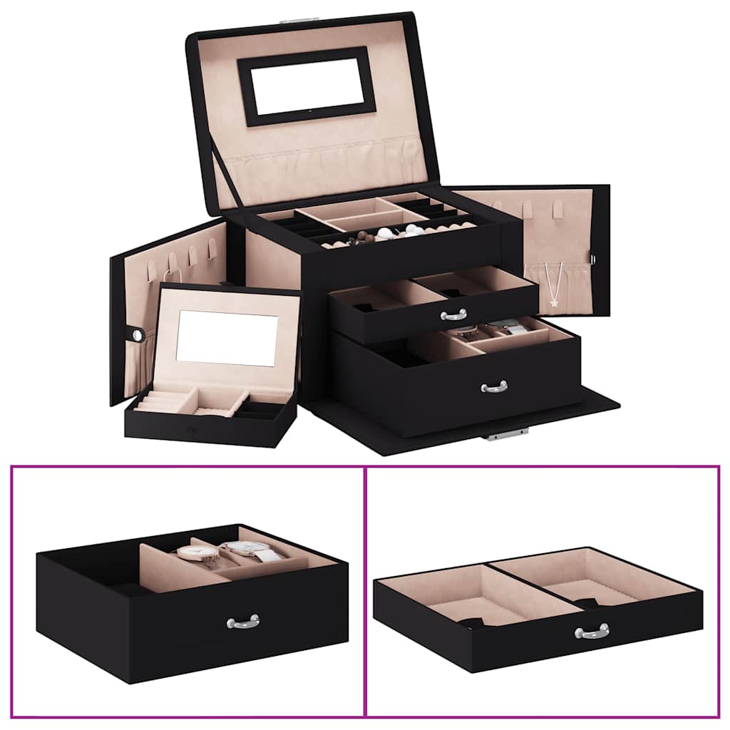 vidaXL Jewellery Box with Mirror Lockable