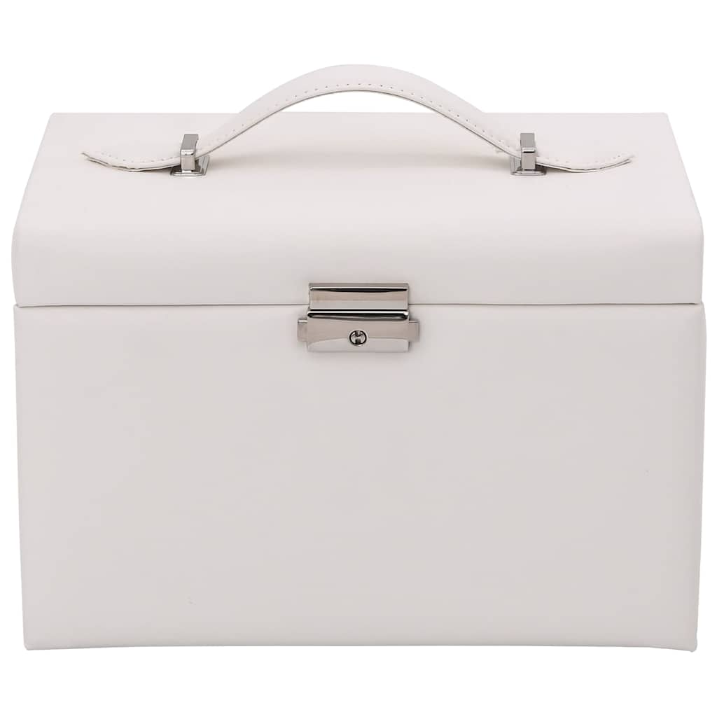 vidaXL Jewellery Box 4-Layer with Mirror Lockable White 22.5x17.5x16.5 cm 4
