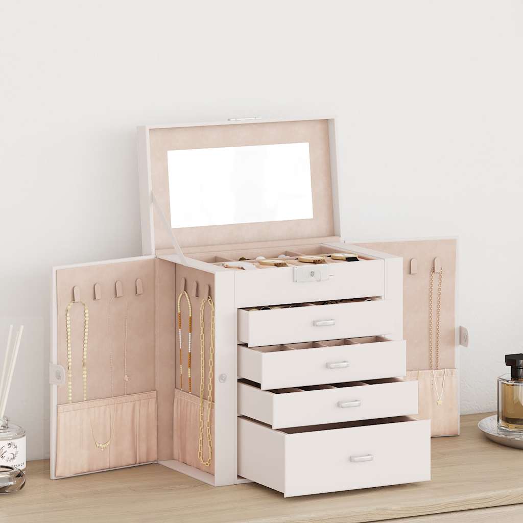 vidaXL Jewellery Box with Mirror Lockable