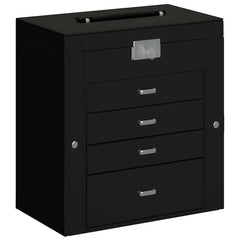 vidaXL Jewellery Box 5-Layer with Mirror Lockable Black 2