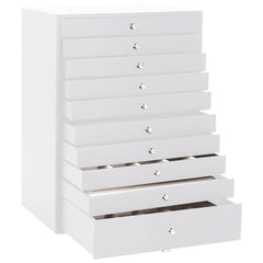 Jewellery Box 10-Layer with Watch Holders 29x20,5x40,5 cm White