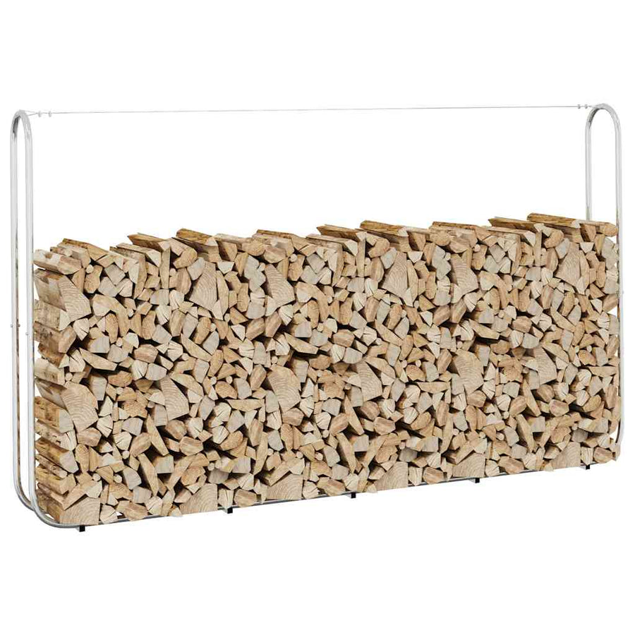 vidaXL Firewood Rack 250x25x150 cm Galvanised steel 1
