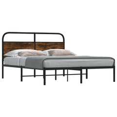 vidaXL Bed Frame Without Mattress 120x200 cm Smoked Oak Engineered Wood 1