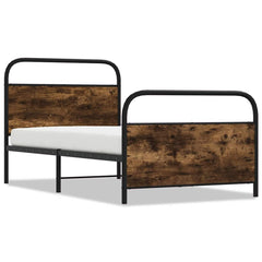 vidaXL Bed Frame Without Mattress 100x200 cm Smoked Oak Engineered Wood 2