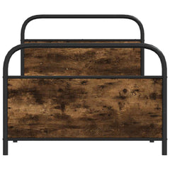 Metal Bed Frame without Mattress Smoked Oak Length Headboard Footboard