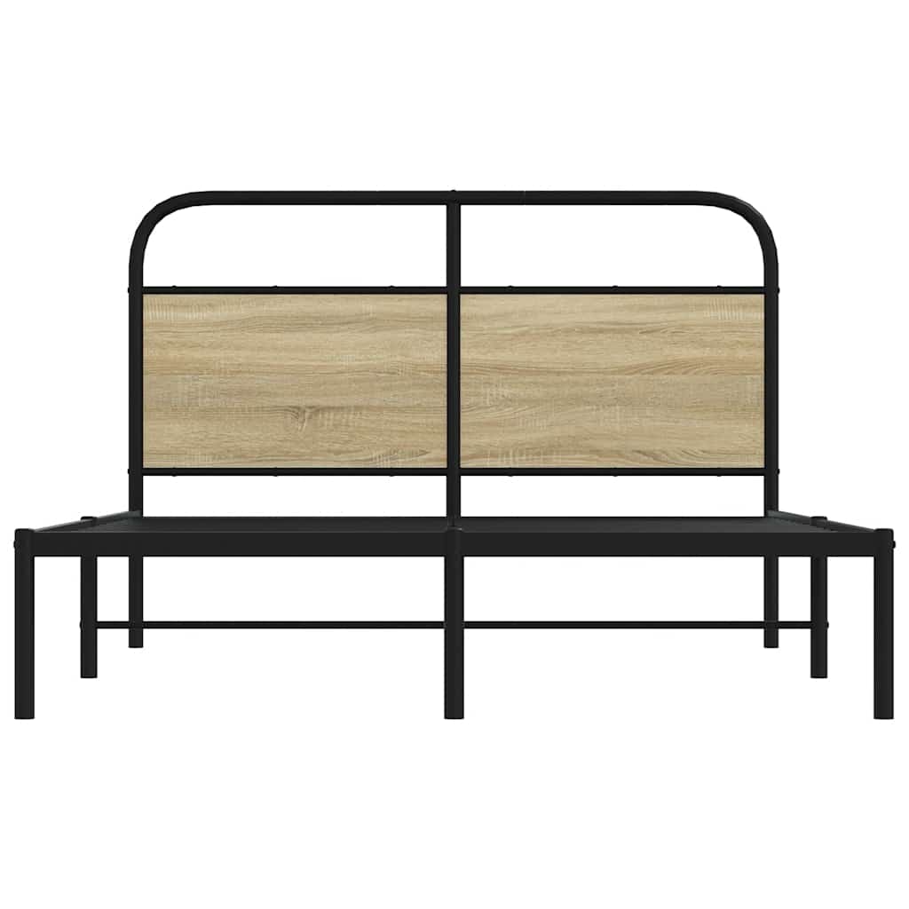 vidaXL Bed Frame Without Mattress 120x190 cm Small Double Sonoma Oak Engineered Wood 4
