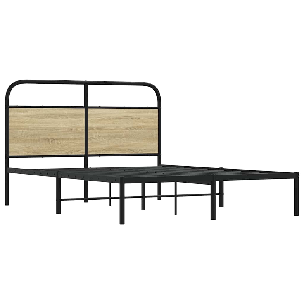 vidaXL Bed Frame Without Mattress 120x190 cm Small Double Sonoma Oak Engineered Wood 5