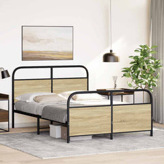 Bed Frame Without Mattress Engineered Wood Sonoma Oak Length 190 cm with Headboard & Footboard 120 cm