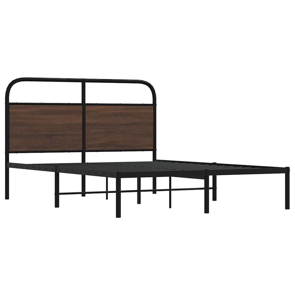 vidaXL Bed Frame Without Mattress 120x190 cm Small Double Brown Oak Engineered Wood 3