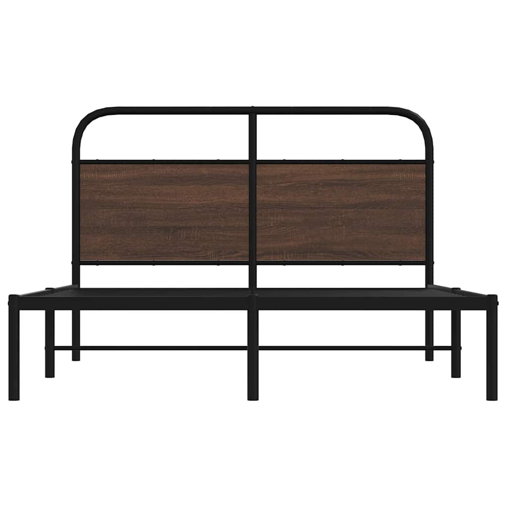 vidaXL Bed Frame Without Mattress 120x190 cm Small Double Brown Oak Engineered Wood 5