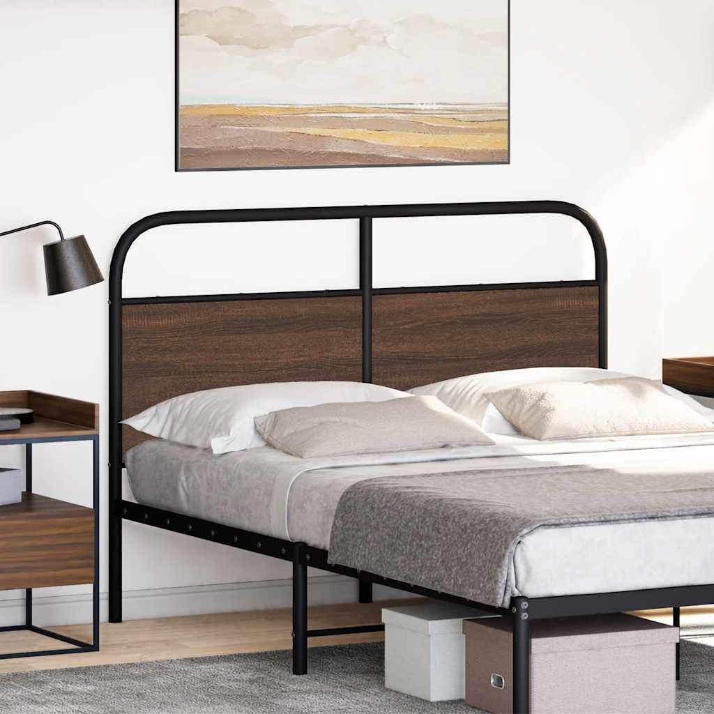 vidaXL Replace Headboard Brown Oak 135 cm Steel and Engineered Wood 2