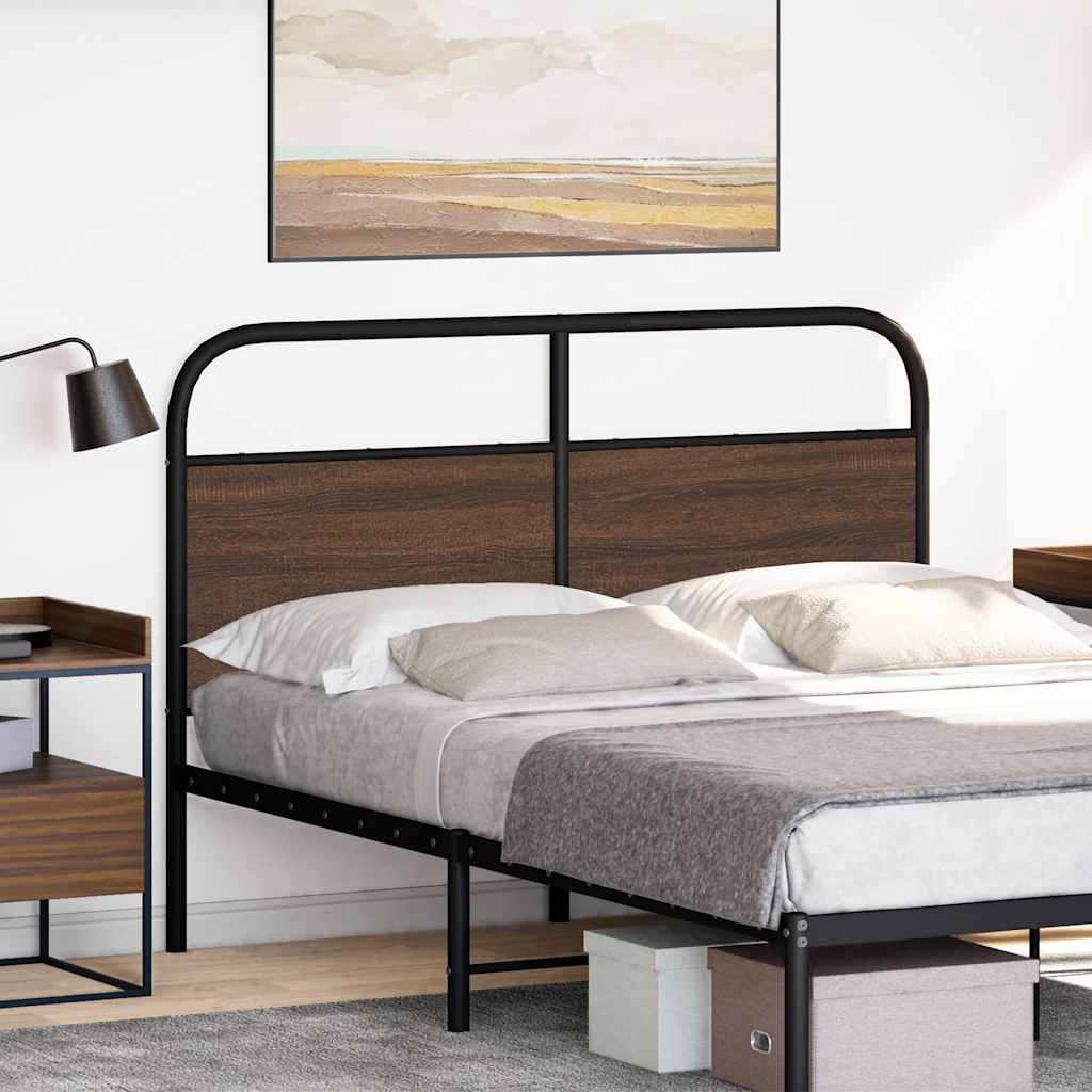 vidaXL Replace Headboard Brown Oak 140 cm Steel and Engineered Wood 2