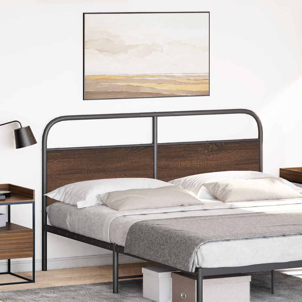 vidaXL Replace Headboard Brown Oak 150 cm Steel and Engineered Wood 2