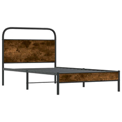 vidaXL Bed Frame Without Mattress 90x200 cm Smoked Oak Engineered Wood 4