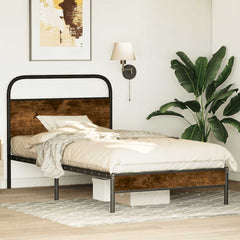 Bed Frame Without Mattress Engineered Wood Smoked Oak Length Headboard Low Footboard