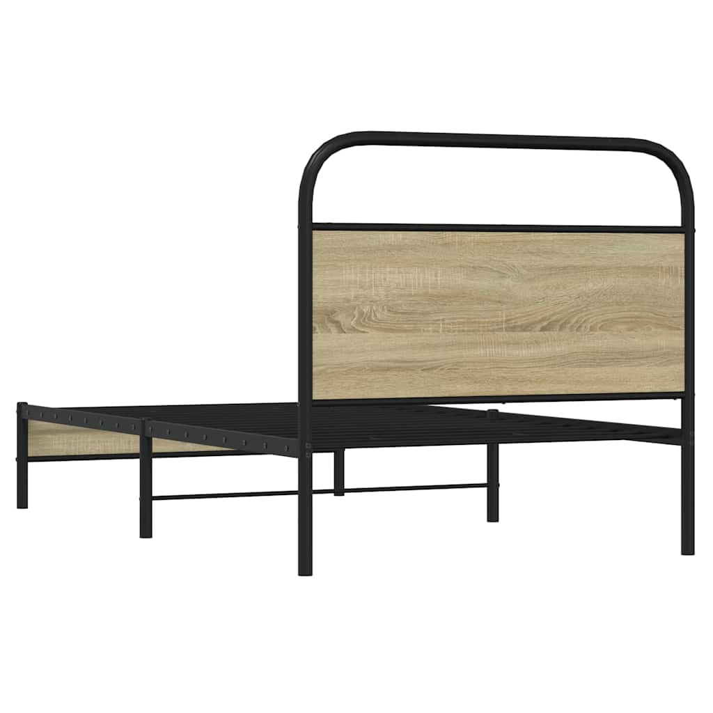 Bed Frame without Mattress Engineered Wood Sonoma Oak Length 190 cm with Headboard & Low Footboard 100 cm